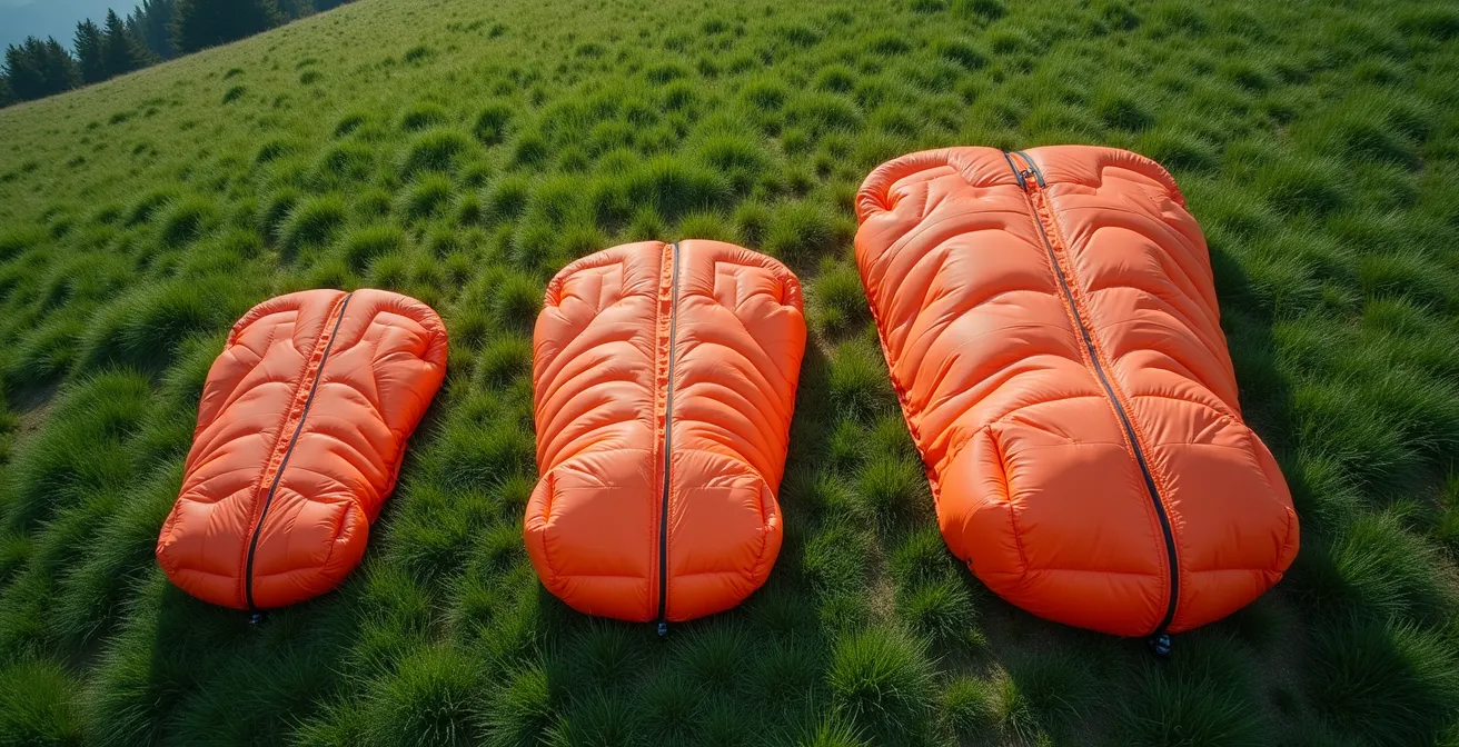 Comparaison visuelle de trois voiles de parachute avec charges alaires différentes