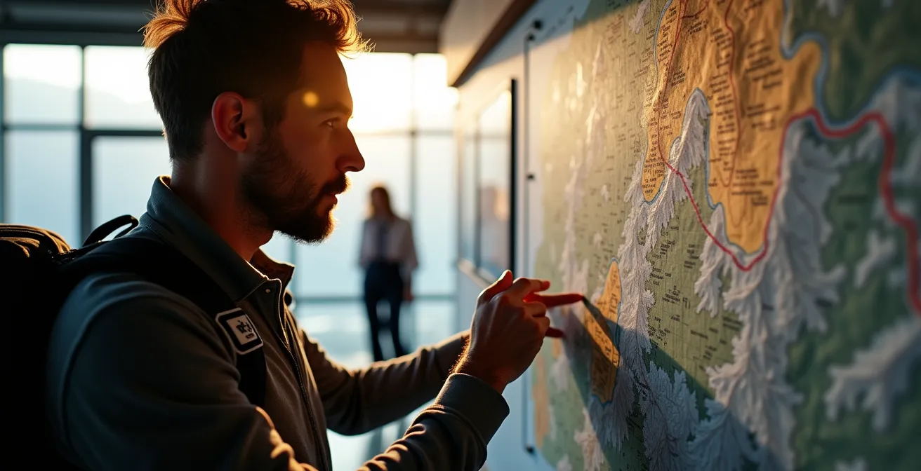 Carte de navigation aérienne multicouches intégrant relief et zones réglementées